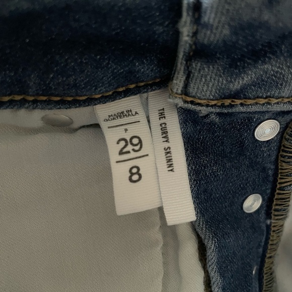 Loft Button Fly High Rise Curvy Skinny Raw Hem Jeans 8/29 Med Wash - Picture 7 of 9